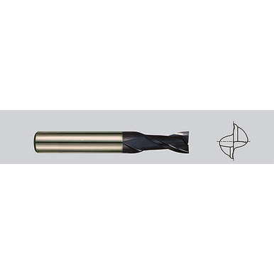 YG-1 UGMF90040 General Purpose Imperial Regular Length End Mill, 5/8 in Dia Cutter, 1-1/4 in Length of Cut, 2 Flutes, 5/8 in Dia Shank, 3-1/2 in OAL, Y-Coated