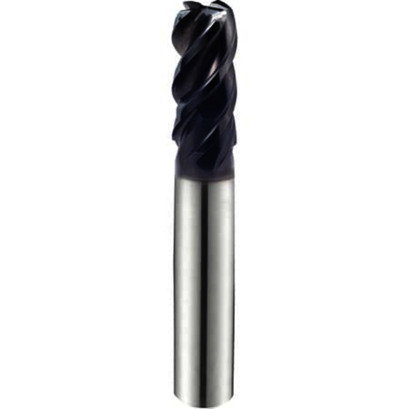 YG-1 TitaNox Power UGMG42S809 Center Cut Imperial Variable Helix Corner Radius End Mill With Double Core, 1/2 in Dia Cutter, 1/8 in Corner Radius, 2 in Length of Cut, 4 Flutes, 1/2 in Dia Shank, 4 in OAL, Y-Coated