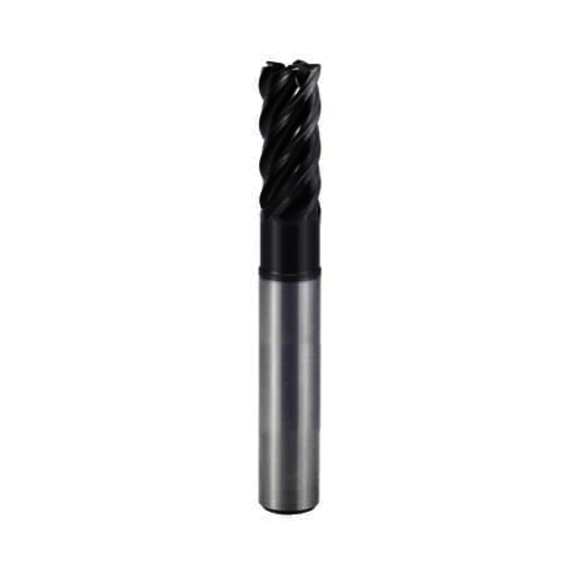YG-1 TitaNox Power UGMH07977 Center Cut Imperial Square End Variable Helix Corner Radius End Mill With Extended Neck, 1 in Dia Cutter, 0.19 in Corner Radius, 1-1/4 in Length of Cut, 5 Flutes, 1 in Dia Shank, 4 in OAL, Y-Coated